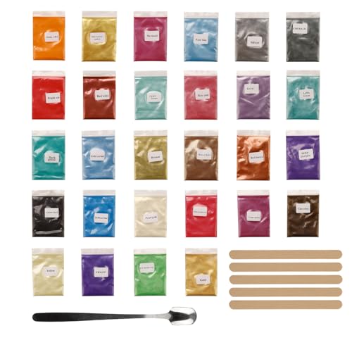 Nurila 28 Epoxidharz Farbe 5g, Farbpigmente für Gießpulver, Mica Powder, Farbe für Gießpulver für Diy Kunstharz Gießharz, Kerze, Schmuckherstellung, Badebombe, Kosmetischer, Handwerkliche Produktion von Nurila