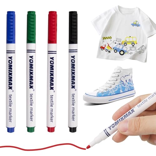 Nurila 4 Textilstifte Waschmaschinenfest, Textilstifte Grün, Blau, Rot und Schwarz, Stoffmalstifte Waschfest, Textilmarker Ölbeständig für T-shirt, Stoffbeutel, Segeltuchschuhe, Hüte, Einkaufstasche Nurila 4 Textilstifte Waschmaschinenfest, Textilstifte Grün, Blau, Rot und Schwarz, Stoffmalstifte Waschfest, Textilmarker Ölbeständig für T-shirt, Stoffbeutel, Segeltuchschuhe, Hüte, Einkaufstasche von Nurila