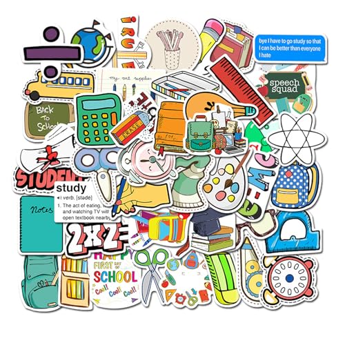 Nurila 50 Stück Sticker Einschulung, Sticker Schule, Aufkleber Einschulung, Schultüte Aufkleber für Schülerbedarf, erster Schultag, Notizbuch-Dekoration, Zurück zur Schulsaison Nurila 50 Stück Sticker Einschulung, Sticker Schule, Aufkleber Einschulung, Schultüte Aufkleber für Schülerbedarf, erster Schultag, Notizbuch-Dekoration, Zurück zur Schulsaison von Nurila
