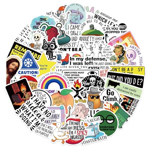 Nurila 50 Stück Sticker Set, Lustige Sticker, Wasserdicht Lustige Aufkleber für DIY Laptop Gepäck Kühlschrank Auto Motorrad Fahrrad Phone Dekor Sammelalbum Graffiti Aufkleber Nurila 50 Stück Sticker Set, Lustige Sticker, Wasserdicht Lustige Aufkleber für DIY Laptop Gepäck Kühlschrank Auto Motorrad Fahrrad Phone Dekor Sammelalbum Graffiti Aufkleber von Nurila