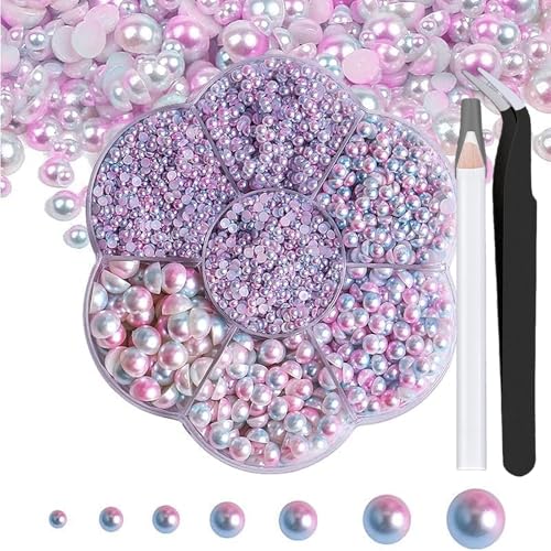 Nurila 5600 Stück Glitzersteine,93g Mix Halbperlen Und Glitzersteine Mit Pinzette Und Stift Für Kunsthandwerk,2mm-10mm Mit Stift und Pinzette, Strasssteine für Schuhe, DIY, Basteln(Shallow Mermaid) Nurila 5600 Stück Glitzersteine,93g Mix Halbperlen Und Glitzersteine Mit Pinzette Und Stift Für Kunsthandwerk,2mm-10mm Mit Stift und Pinzette, Strasssteine für Schuhe, DIY, Basteln(Shallow Mermaid) von Nurila