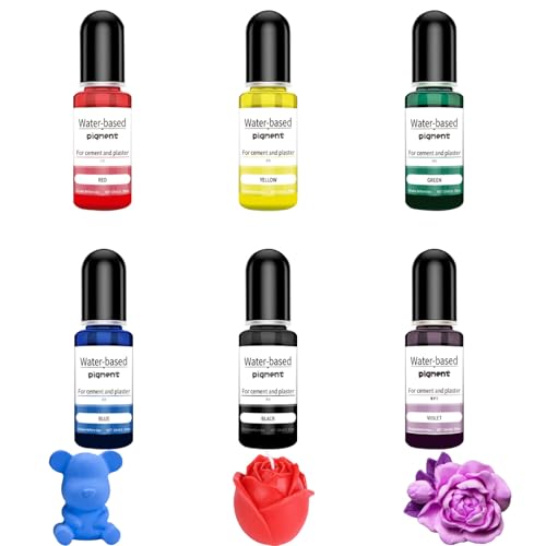 Nurila 6 Farben Farbpigmente für Gießpulver, 10ML Epoxidharz Farbe Set, Farbe für Gießpulver, Water-based Pigment für Epoxidharz, Nagellack, Badebomben, Kerzenherstellung, Gipsfärbung Nurila 6 Farben Farbpigmente für Gießpulver, 10ML Epoxidharz Farbe Set, Farbe für Gießpulver, Water-based Pigment für Epoxidharz, Nagellack, Badebomben, Kerzenherstellung, Gipsfärbung von Nurila