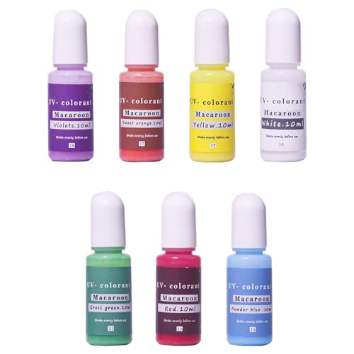 Nurila Epoxidharz Farbe Set, 7 Farben Farbpigmente für Gießpulver für Anfänger und Profis, DIY Epoxidharz Set, Epoxidharz Farben für Malen, Untersetzer, DIY Handwerk, Acrylmalerei, je 10ml von Nurila