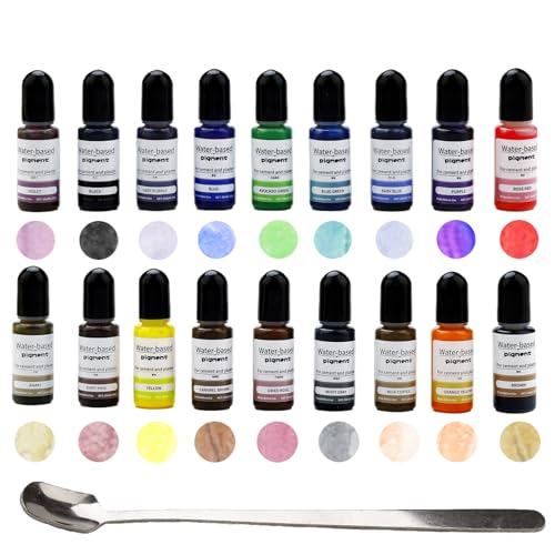 Nurila Farbpigmente für Gießpulver, Farbe für Gießpulver, 18 Farben Flüssiger Farbpigmente für Gießpulverinklusive mit 15cm Edelstahl Rührlöffel, DIY Produktion Zementbeschichtung Farbige Pigmente Nurila Farbpigmente für Gießpulver, Farbe für Gießpulver, 18 Farben Flüssiger Farbpigmente für Gießpulverinklusive mit 15cm Edelstahl Rührlöffel, DIY Produktion Zementbeschichtung Farbige Pigmente von Nurila