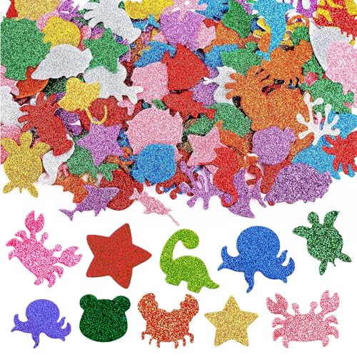 Nurila Glitter Sticker Kinder, Glitzer Aufkleber, Schaumstoff Aufkleber Bunte für Zum Basteln, Schaumstoff Sticker Set für Kinder/Wand Dekoration/Basteln/Fertigkeit Dekorieren 56 Stk Nurila Glitter Sticker Kinder, Glitzer Aufkleber, Schaumstoff Aufkleber Bunte für Zum Basteln, Schaumstoff Sticker Set für Kinder/Wand Dekoration/Basteln/Fertigkeit Dekorieren 56 Stk von Nurila