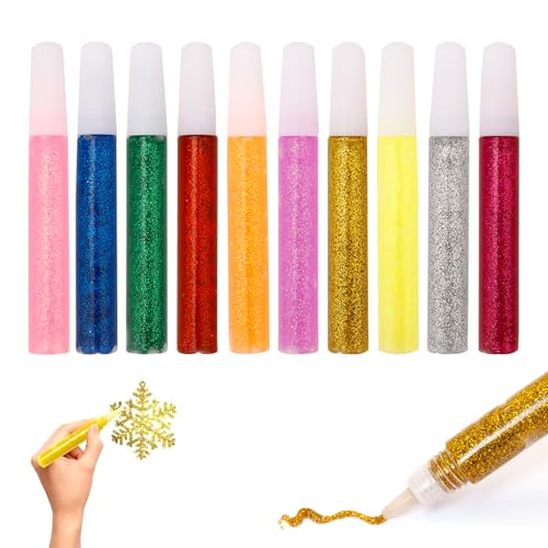 Nurila Glitzerkleber für Kinder, 10 Farben Glitzer zum Basteln, Glitzerkleber für Kinder, Glitter Glue, Glitzerstifte für DIY-Bastelarbeiten, Graffiti-Malerei auf Papier Kreatives Design Glitzer Baste Nurila Glitzerkleber für Kinder, 10 Farben Glitzer zum Basteln, Glitzerkleber für Kinder, Glitter Glue, Glitzerstifte für DIY-Bastelarbeiten, Graffiti-Malerei auf Papier Kreatives Design Glitzer Baste von Nurila