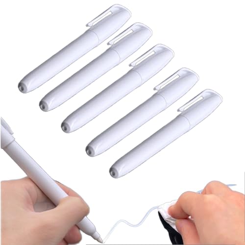 Nurila Kreidestifte für Tafel Abwaschbar, 5 Stk Weiß Kreidestifte Abwaschbar, Whiteboard Marker Fenstermalstifte Fensterstifte Tafelstifte Metall, Keramik für Erwachsene & Kinder von Nurila