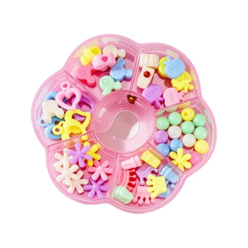 Nurila Perlen Set Kinder, Armband Set Selber Machen für Armbänder Kinder,Armbänder Selber Machen Blumen Geschenkbox, DIY Kunst Handwerk Geburtstagsgeschenke Halsketten Schmuckherstellung von Nurila
