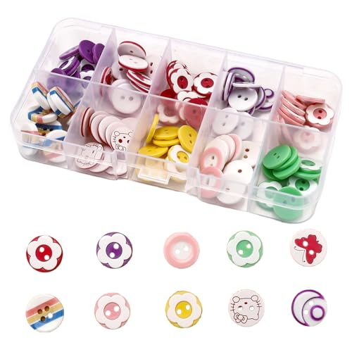 Nurila100 Stk Bunte Knöpfe, 10 Farbe Buttons, Bunte Knöpfe Zum Basteln mit Aufbewahrungsbox kinderknöpfe DIY Basteln Nähen Handwerk Scrapbooking Painting Geschenk Und Dekorieren Nurila100 Stk Bunte Knöpfe, 10 Farbe Buttons, Bunte Knöpfe Zum Basteln mit Aufbewahrungsbox kinderknöpfe DIY Basteln Nähen Handwerk Scrapbooking Painting Geschenk Und Dekorieren von Nurila