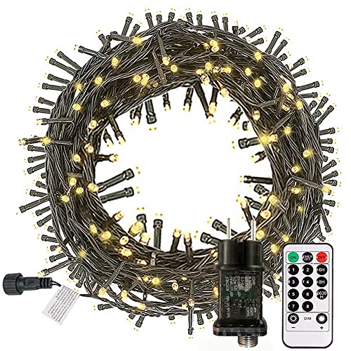 Led Lichterkette Strom 15M 100 mit Fernbedienung Timer Merkfunktion Steckdose IP65 Wasserdicht für Innen und Außen,Niederspannung, Warmweiß für Party, Weihnachten, Garten Led Lichterkette Strom 15M 100 mit Fernbedienung Timer Merkfunktion Steckdose IP65 Wasserdicht für Innen und Außen,Niederspannung, Warmweiß für Party, Weihnachten, Garten von Nurkoo