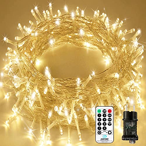 Led Lichterkette Strom 35M 300 LED mit Fernbedienung Timer Merkfunktion Lichterkette IP65 Wasserdicht für Innen und Außen,Niederspannung, Lichterkette für Party Weihnachten Garten Zimmer von Nurkoo