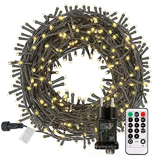 Lichterkette Strom 25M 200 LED mit Fernbedienung Timer Merkfunktion Steckdose IP65 Wasserdicht für Innen und Außen,Niederspannung, Warmweiß für Party, Weihnachten, Garten Lichterkette Strom 25M 200 LED mit Fernbedienung Timer Merkfunktion Steckdose IP65 Wasserdicht für Innen und Außen,Niederspannung, Warmweiß für Party, Weihnachten, Garten von Nurkoo
