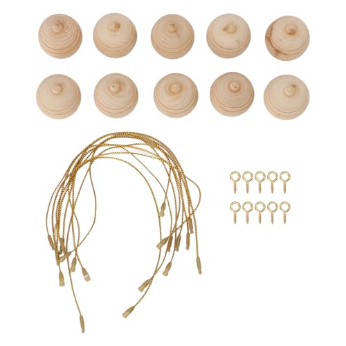 Nurnesy 10pcs Unfertigte Hölzerne Dekorative Hängende Bälle für DIY Handmale Handwerk | Geeignet für Heimdekor und Kreative Projekte von Nurnesy