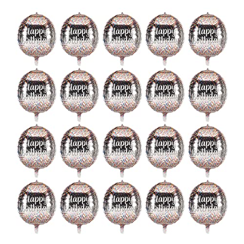 Nurnesy 20pcs 29 Zoll Bunt Punkt Alles Gute Zum Geburtstag Balloons - Selbstversiegelung, Wiederverwendbare Aluminiumfoliendekorationen für Feierlichkeiten von Nurnesy