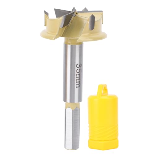 Nurnesy 35mm Scharnier Langweiliges Bit | 9mm Hex Shank | 10mm Bohrtiefe | 3 Flötenscharnierlochschneider für Präzisionsholzbearbeitung von Nurnesy