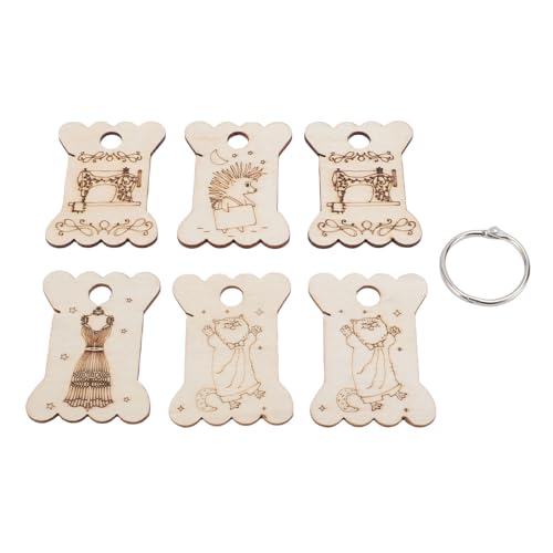 Nurnesy 6 PCs FLOSS Spulen mit Empfindlichen Geschnitzten Mustern, Leichten Schlüsselbund -Organizer für Hedgehog -Modellkatze -Nähmaschinenfäden aus Sperrholz und Metall Nurnesy 6 PCs FLOSS Spulen mit Empfindlichen Geschnitzten Mustern, Leichten Schlüsselbund -Organizer für Hedgehog -Modellkatze -Nähmaschinenfäden aus Sperrholz und Metall von Nurnesy