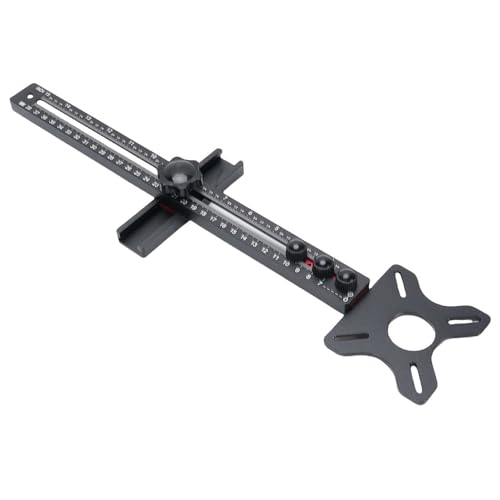 Nurnesy Router Circle Guide Router Jig Router Vorlage Aluminium -Legierungs -Mahlen -Schlitzhalterung für Holzbearbeitung mit Modularer Basis Zum Rechten Winkelmess von Nurnesy