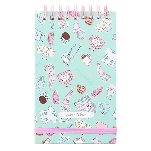 Nurse is Love Notizblock Klein Für Krankenschwester | Mini Notizbuch A7 - Block Kariert | Krankenschwester Zubehör Passt Zu Kugelschreiber & Bauchtasche - Medizinische Schulungsmaterialien - AQUA von Nurse is Love