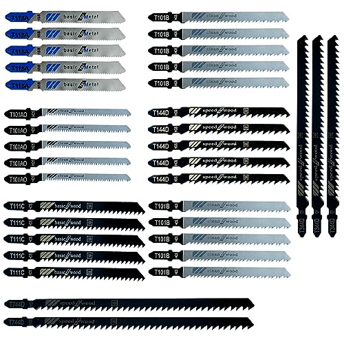 Nutabevr Professional 35-teilig T-Schaft Einnocken-Schaft Stichsägeblatt Set, für Metallschneiden und Holz, mit Kunststoff-Box, T118A/T144D/ T101BR/T101AO/T111C/T744D/T344D,für Spanplatten, Sperrholz Nutabevr Professional 35-teilig T-Schaft Einnocken-Schaft Stichsägeblatt Set, für Metallschneiden und Holz, mit Kunststoff-Box, T118A/T144D/ T101BR/T101AO/T111C/T744D/T344D,für Spanplatten, Sperrholz von Nutabevr