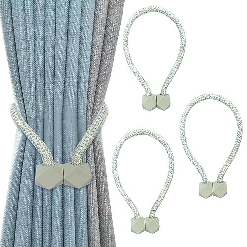 Nutabevr 4 Stück Beige Starke magnetischeVorhang-Raffhalter Vorhänge, Gardinen Halter mit Magneten, Holdbacks Vorhang Clips, für Gardinenklammern, Vorhänge Zuhause, Büro, Haus Dekoration von Nutabevr