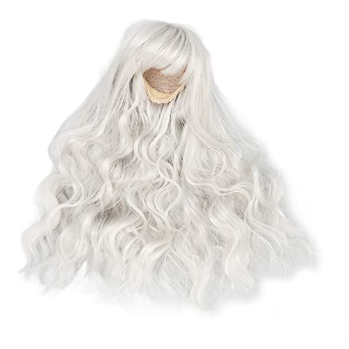 Ball Jointed Doll Perücke Lockig Weich Beständig Schneidbar Sanfte Berührung 1/6 Puppen Perücke mit Pony für Puppen Styling und Verkleidung (Silbergrau) von NutriEss