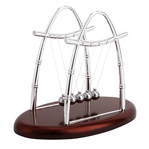 Newtons Pendel Stahlkugeln Physik Wissenschaft Spielzeug Dekoration Schreibtisch Zuhause Büro Silber 18cm von NutriEss