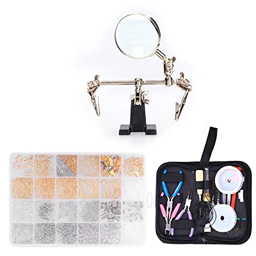 Schmuck Herstellung Set Armband Reparatur Perlen DIY -Werkzeuge Accessoires für Schmuckhersteller Starter komplettes Kit mit 1830 Stück Schmuckmaterialien und professionelle von NutriEss