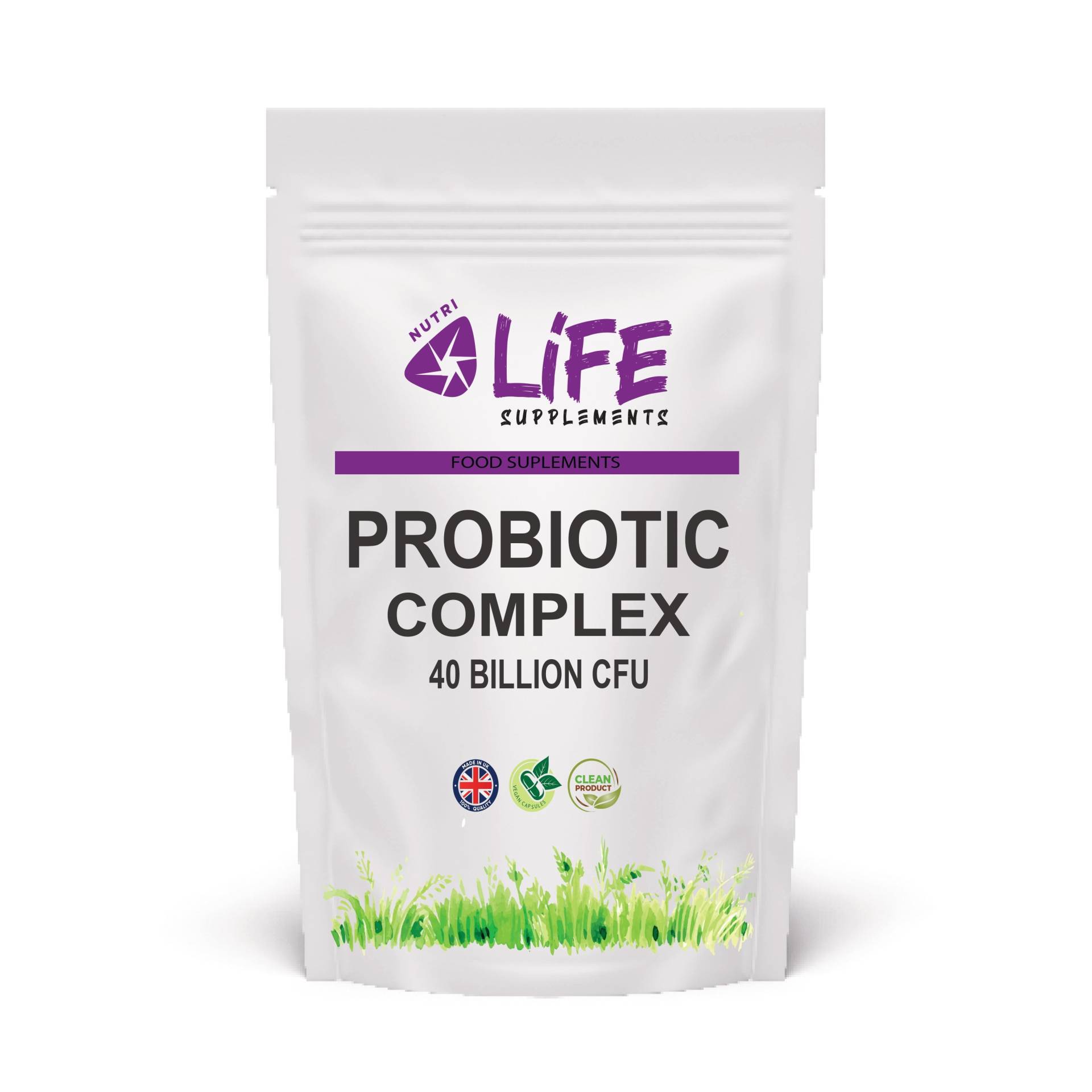 Probiotika-Komplex 40 Milliarden Kbe 15 Aktive Bakterienstämme Großbritanniens Beste Vegane Kapseln Unterstützen Die Verdauungsergänzung von NutriLifeSupplements