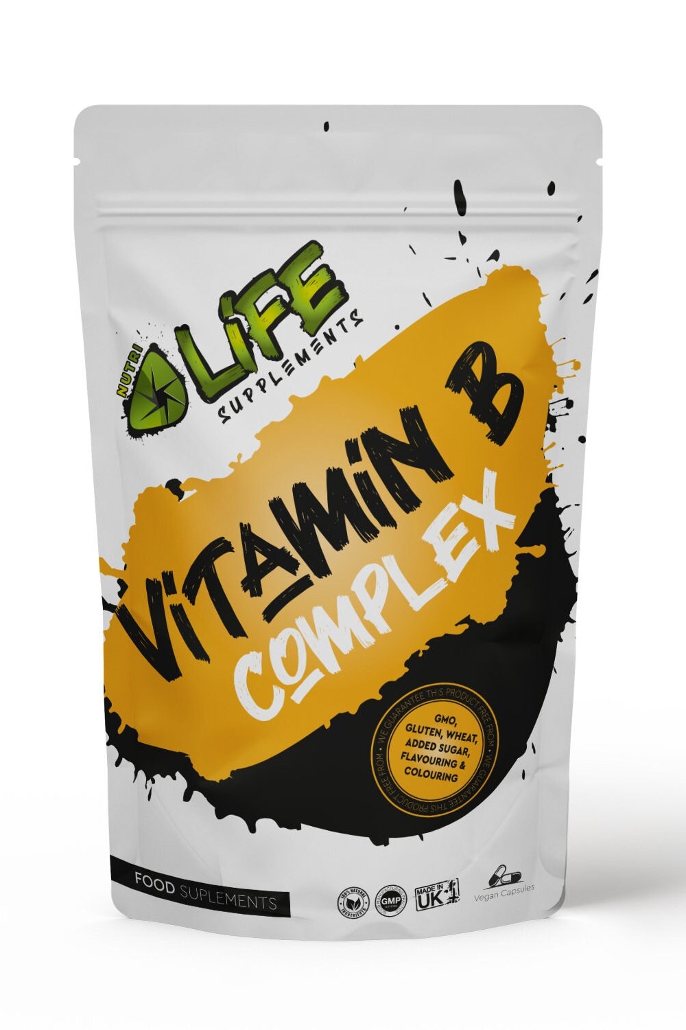 Vitamin B Komplex Ergänzung Vegan Kapseln Super Effektive Pulver B1, B2, B3, B5, B6, B12, Biotin, Folsäure, D3 von NutriLifeSupplements