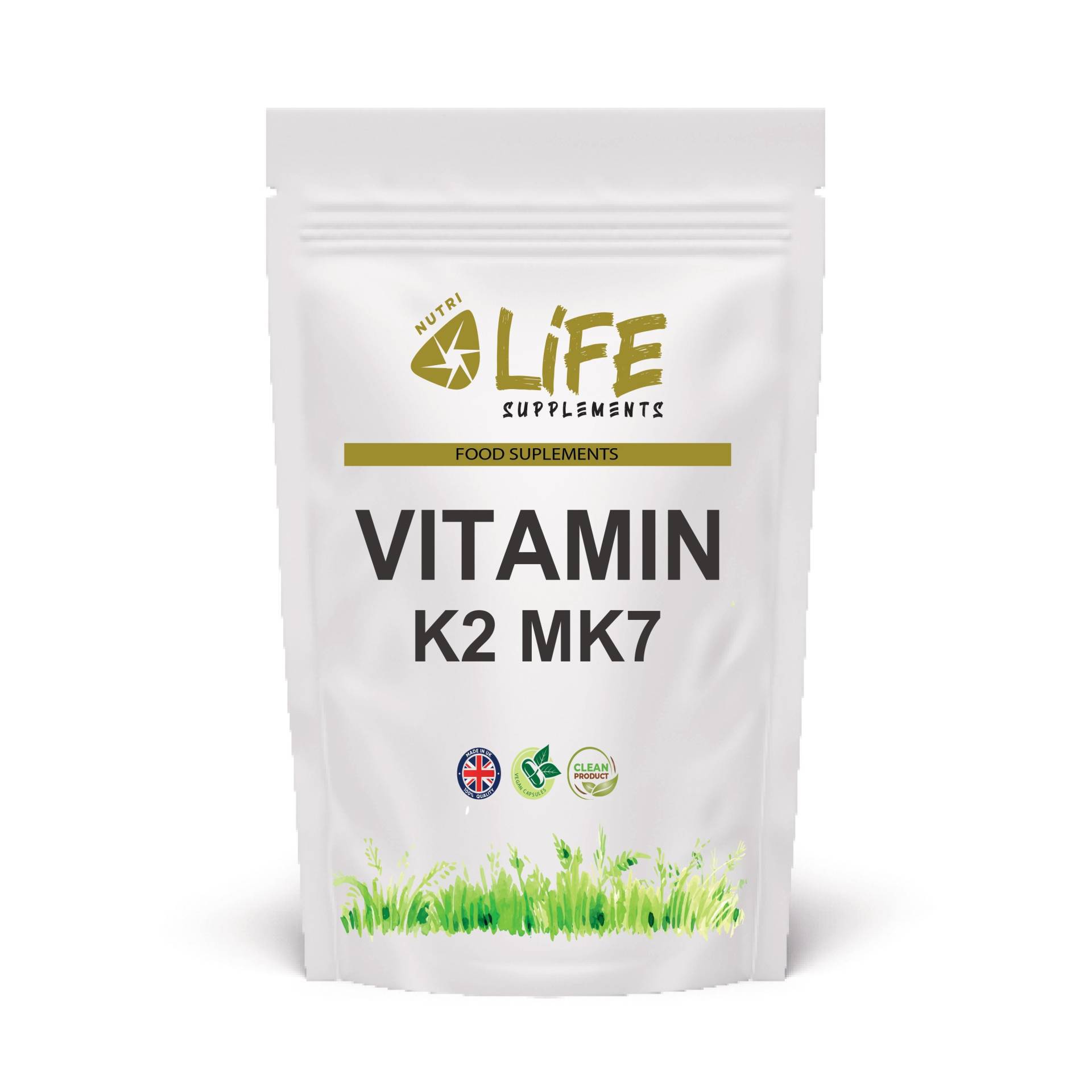 Vitamin K2 200 Mcg Uk Bestes Natürliches Pulver Vegan Kapseln Mk7 Double Stärke Ergänzung von NutriLifeSupplements