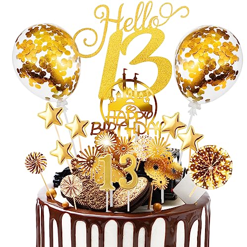 Kuchen Deko Geburtstag 13. Geburtstag Mädchen und Jungen Teenager Geburtstagsdeko 13 Jahre Mädchen Deko 17 Pcs Cake Topper 13 Geburtstag Tortendeko Official Teenager Junge Deko 13 Jährige Gold von Nuts OT nuts