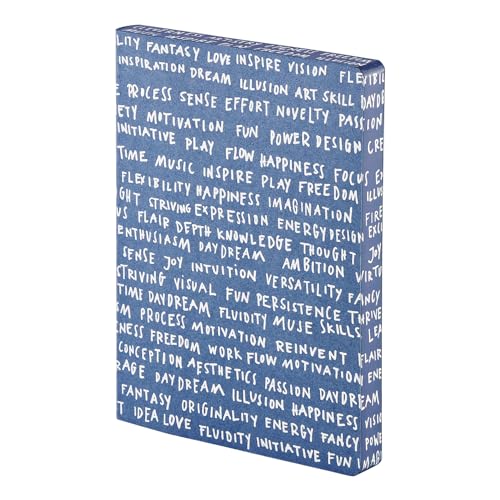 Nuuna Notizbuch A5+ | Graphic L - Word Plays | 3,5 mm Punktraster | 256 nummerierte Seiten | 120 g Premium-Papier | Recyceltes Denim blau | nachhaltig produziert in Deutschland Nuuna Notizbuch A5+ | Graphic L - Word Plays | 3,5 mm Punktraster | 256 nummerierte Seiten | 120 g Premium-Papier | Recyceltes Denim blau | nachhaltig produziert in Deutschland von Nuuna