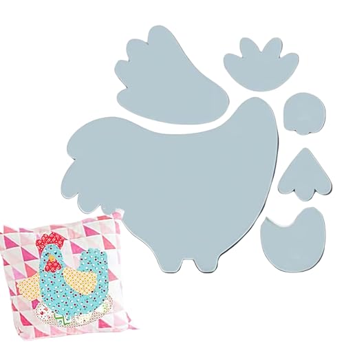 Nuyhadds Acryl-Hühnchen-Quilt-Lineal, Acryl-Steppmuster - Hühner-Steppmuster für Anfänger,Wiederverwendbares Handnähzubehör Schablone für Aktivitäten von Nuyhadds