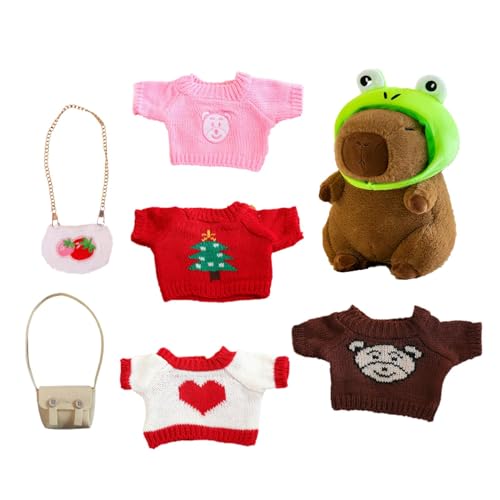 Nuyhadds Capybara-Plüschtier mit Kleidung,Capybara-Plüschtier mit Kleidung - Capybara-Plüschtiere umarmen Sich - Niedliche Capybara-Stofftier-Spielzeug-Ankleide-Cartoon-Puppe mit Pullover-Tasche, Hut Nuyhadds Capybara-Plüschtier mit Kleidung,Capybara-Plüschtier mit Kleidung - Capybara-Plüschtiere umarmen Sich - Niedliche Capybara-Stofftier-Spielzeug-Ankleide-Cartoon-Puppe mit Pullover-Tasche, Hut von Nuyhadds