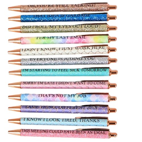 Nuyhadds Lustige Gelstifte, Set mit 12 einziehbaren Kugelschreibern – Schreibwarenbedarf, tragbares, schnell trocknendes Schreibwerkzeug für Geschäftsleute Nuyhadds Lustige Gelstifte, Set mit 12 einziehbaren Kugelschreibern – Schreibwarenbedarf, tragbares, schnell trocknendes Schreibwerkzeug für Geschäftsleute von Nuyhadds