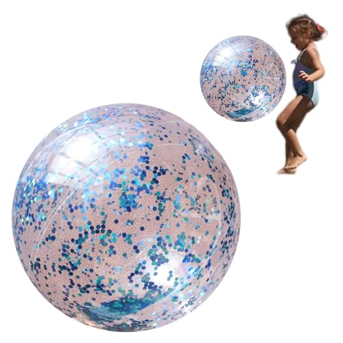 Glitter Beach Bälle - Leichter Poolball für Sommerfeiern, Konfetti -Outdoor -Spiele mit einfachem Pumpen, schwimmendes Spielzeug für Kinderschwimmen und wiederverwendbare Dekoration, 16 Zoll von Nuyhgtr
