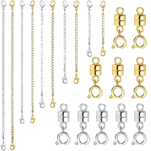Halskettenverlängerungen für Damen, 20 Stück, Schmuckkettenverlängerung, ideale Halskette, Armband, Halsband, Fußkettchen, Anpassungen, perfekt für Handwerk, Reparatur, Ersatz, tägliches Tragen Halskettenverlängerungen für Damen, 20 Stück, Schmuckkettenverlängerung, ideale Halskette, Armband, Halsband, Fußkettchen, Anpassungen, perfekt für Handwerk, Reparatur, Ersatz, tägliches Tragen von Nuyhgtr