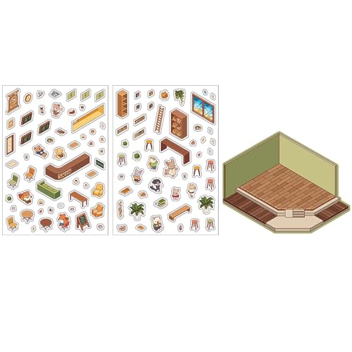 House Scene Stickers, Miniature Scene Decal, Decorative Scene Stickers, Cartoon House Stickers, Home Decoration Stickers, Kids Stickers, Sticker for Boys for Boys, Girls, Toddler, Children House Scene Stickers, Miniature Scene Decal, Decorative Scene Stickers, Cartoon House Stickers, Home Decoration Stickers, Kids Stickers, Sticker for Boys for Boys, Girls, Toddler, Children von Nuyhgtr