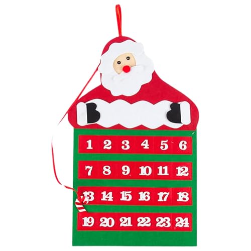 Krippenstoff Weihnachten Basteln Filz 2024 Stoff Taschenkalender Urlaub Countdown Kalender Deko mit Taschen für Leckereien von Nuyhgtr
