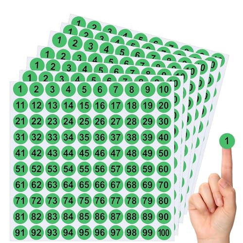 Numbered Stickers, Round Inventory Labels, 7X Adhesive Decals, Sturdy Indoor Outdoor Number Tags for Locker, Storage, Toolbox Organization, 10.24x10.24x0.39 inches Numbered Stickers, Round Inventory Labels, 7X Adhesive Decals, Sturdy Indoor Outdoor Number Tags for Locker, Storage, Toolbox Organization, 10.24x10.24x0.39 inches von Nuyhgtr