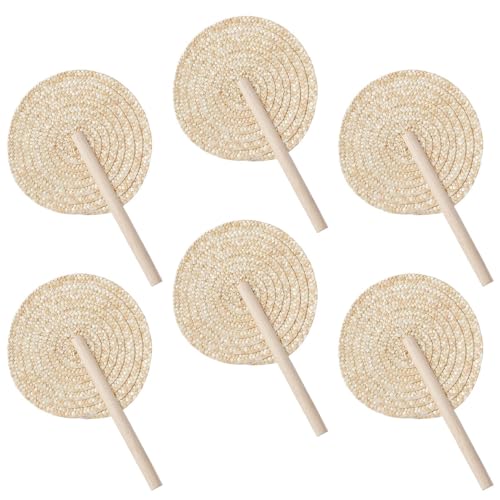 Nuyhgtr Geflochtener Fächer | 6 Stück Tragbare Raffia Hochzeitsfächer - Rustikale Handfächer Hochzeitsgeschenke Wohnkultur Wanddekoration für Feiertage von Nuyhgtr