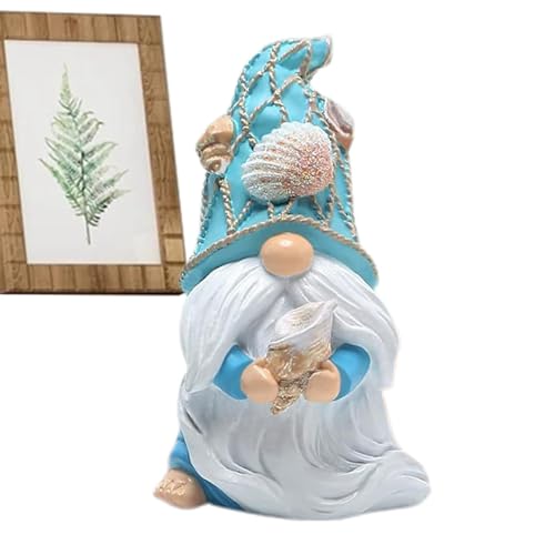 Nuyhgtr Kleine Wichtelfigur, Miniatur-Zwergskulpturen, Tisch- Ornament, Harz Wichtel Statuen, Dekorative Figur, Muscheldekor, Conch Gnom Statue, Tischplatte Dekor Zwerge von Nuyhgtr