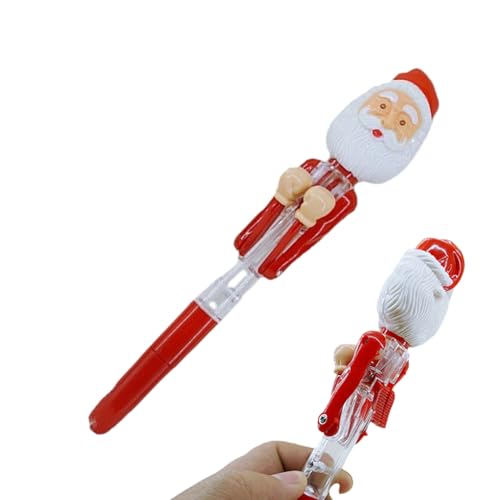 Nuyhgtr Kugelschreiber,Box Action Weihnachtsmann Kugelschreiber - Gel Tinte Schreibgerät mit Licht Niedliches Spielzeug für Journaling Schreibtisch Urlaub Studentenbüro Schule Lehrer Männer Frauen von Nuyhgtr