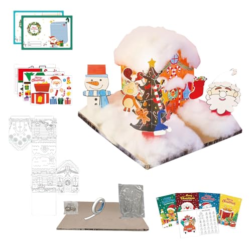 Nuyhgtr Weihnachts Bastelsets,Interaktives Graffiti Bastelkit - Weihnachtsszene Handgemachtes Set - für Kinder Erwachsene Kunstpädagogen Klassenzimmer Heimdekorateure Sammler Esstisch Kamin von Nuyhgtr