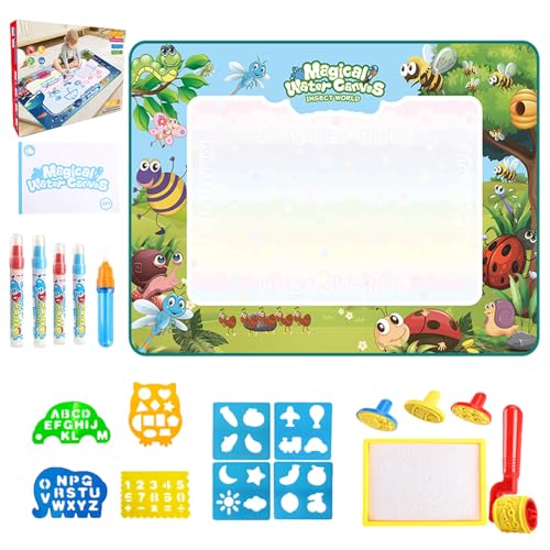 Wasser-Doodle-Zeichenblock, Kinderspielzeug Wasser-Doodle-Matte - 150 x 90 cm -Malset | Wassermalmatte, Malset, Zeichenbrett, kein Durcheinander, wiederverwendbar, lehrreich, Spaß für er, für Mädche von Nuyhgtr