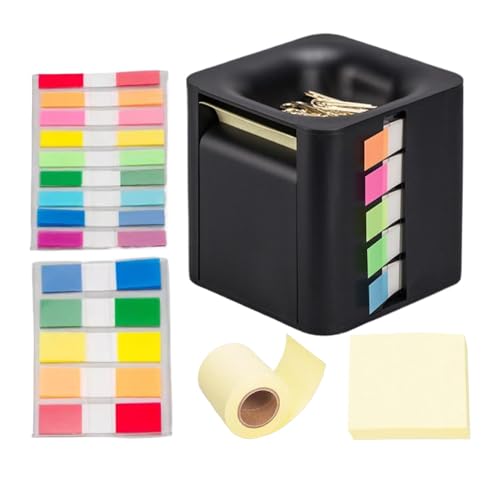 Würfel-Haftnotizhalter, 4-in-1 Memo-Halter, Pop-Up-Notizspender, Papier-Notizblock-Organizer, bunte Index-Aufkleber, Schreibtischzubehör zum Organisieren von Haftnotizen und Memos von Nuyhgtr