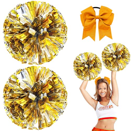 Nuyoah Cheerleader Pompons Pompoms Cheerleading Gold 2Stk Cheerlead Pompon Pompom Cheerleading Pong Pongs Cheerleader Pom Poms Cheerleading Metallfolie für Sports Wettbewerb Karnevalspartys Nuyoah Cheerleader Pompons Pompoms Cheerleading Gold 2Stk Cheerlead Pompon Pompom Cheerleading Pong Pongs Cheerleader Pom Poms Cheerleading Metallfolie für Sports Wettbewerb Karnevalspartys von Nuyoah