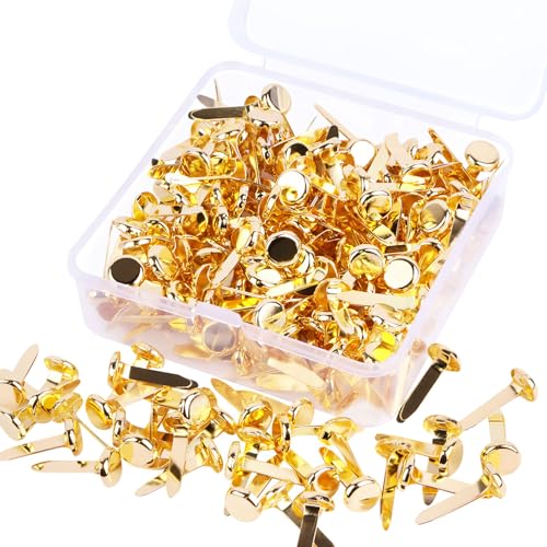 Nuyoah Musterbeutelklammern Gold Musterklammern Mini Brads Runde 100Stk Rundkopfklammern Metall Flügelklammern Klein 8x18mm für Schule Büro Papier Briefklammern Basteln Handwerk DIY Nuyoah Musterbeutelklammern Gold Musterklammern Mini Brads Runde 100Stk Rundkopfklammern Metall Flügelklammern Klein 8x18mm für Schule Büro Papier Briefklammern Basteln Handwerk DIY von Nuyoah
