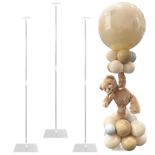 Ballonständer, 31,5 Zoll Transparente Tischballonstäbe, 4-teiliges Halter-Set für Babyparty, Hochzeiten, Geburtstage, Festivals, Abschlussfeiern, Event-Dekorationen, Einfache Montage Ballonständer, 31,5 Zoll Transparente Tischballonstäbe, 4-teiliges Halter-Set für Babyparty, Hochzeiten, Geburtstage, Festivals, Abschlussfeiern, Event-Dekorationen, Einfache Montage von Nuytghr