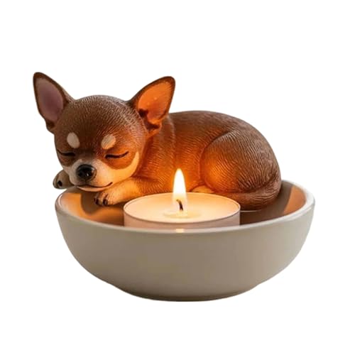 , Kerzenhalter, dekorativer Kerzenhalter, Hunde-Design, Brennertablett, modern für Kamin, Halloween, Erntedankfest, Weihnachten, Tafelaufsatz, Party, Küche, Event von Nuytghr